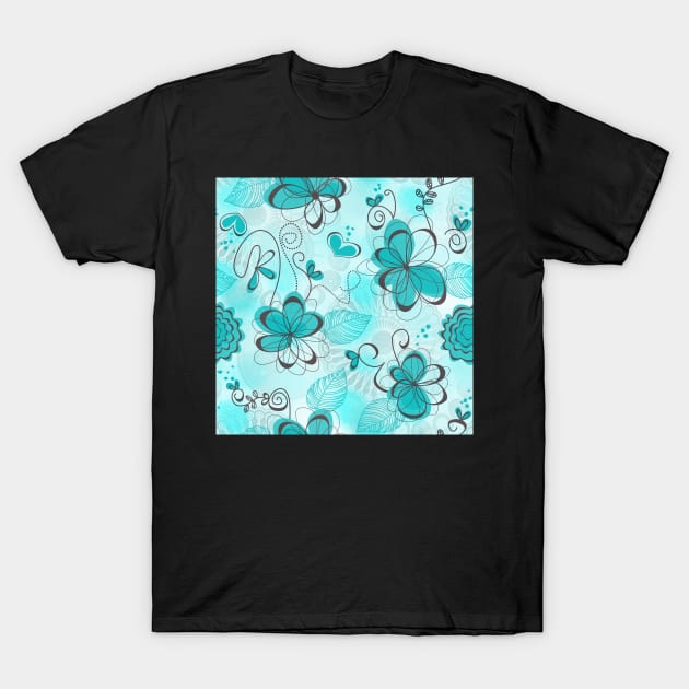 Teal Dreams Doodle T-Shirt by KirstenStar 